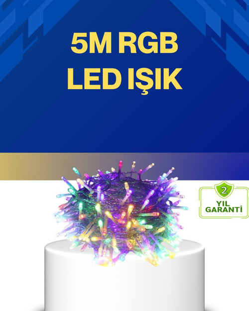 Dekoratif Peri Led 5 m 50 Ampullü Şeffaf Kablo Aydınlatma - MZUIRG2814-2516