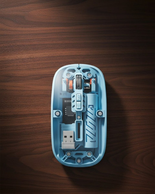 Bluetooth 5.2 Destekli Mavi Pilli Kablosuz Mouse - MZUIRG1704-3001