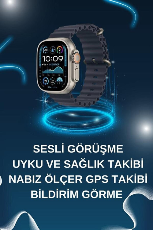 Akıllı Saat Bluetooth Bağlantılı NFC ve GPS Uyumlu Nabız Ölçer Sesli Görü? - MZUIRG8175-9
