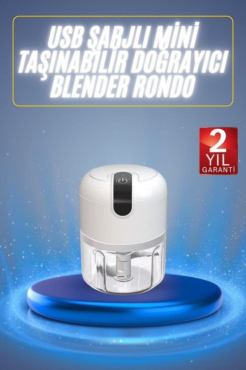 Mini El Rondosu Şarjlı Doğrayıcı Taşınabilir Rondo Blender 250 ML - MZUIRG6052-2498