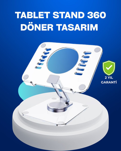 Katlanabilir Tablet Standı Ayarlanabilir Kaymaz Şeffaf Tasarım - MZUIRG2047-9376