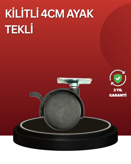 Sessiz Dönen Kilitli Mobilya Tekerleği 4 cm - MZUIRG4567-3045
