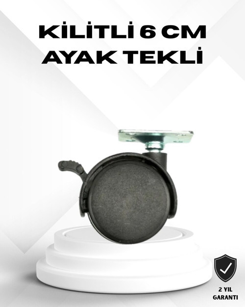 Kilitli 6 cm Masa Ayağı Tekli Döner Tekerlek - MZUIRG9247-1747