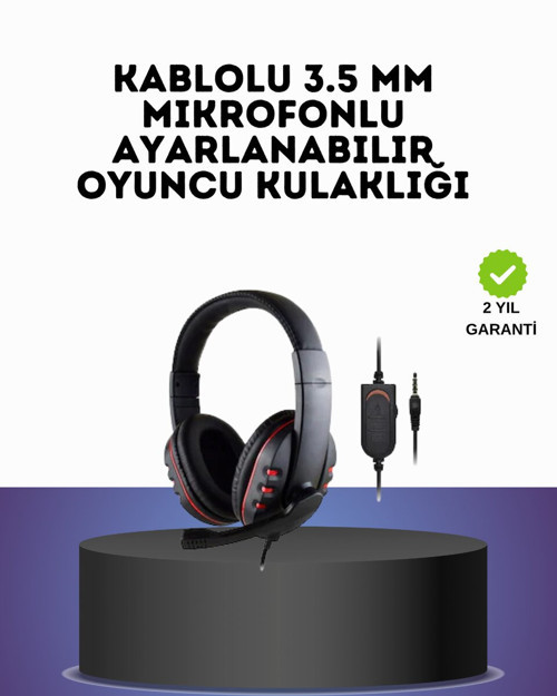 Kırmızı Headset Mikrofonlu Sağlam Kablolu Konforlu - MZUIRG4520-3812
