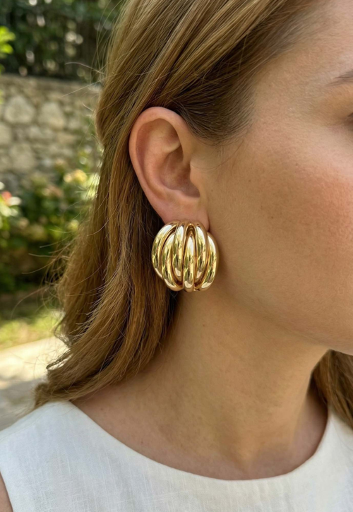 Pirinç Gold Renk Vintage Kadın Küpe 5886 - MZUIRG5304-6886