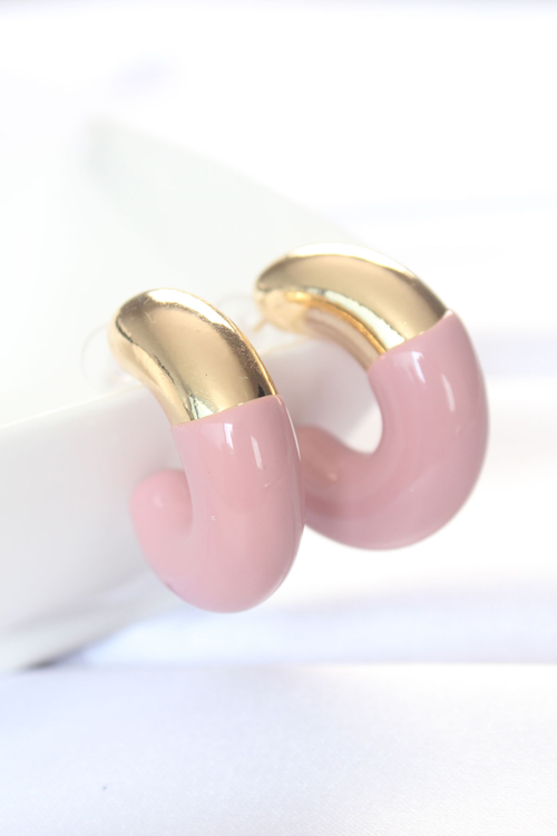 CCB Gül Kurusu Gold Çift Renk Küpe 5886 - MZUIRG4217-1149