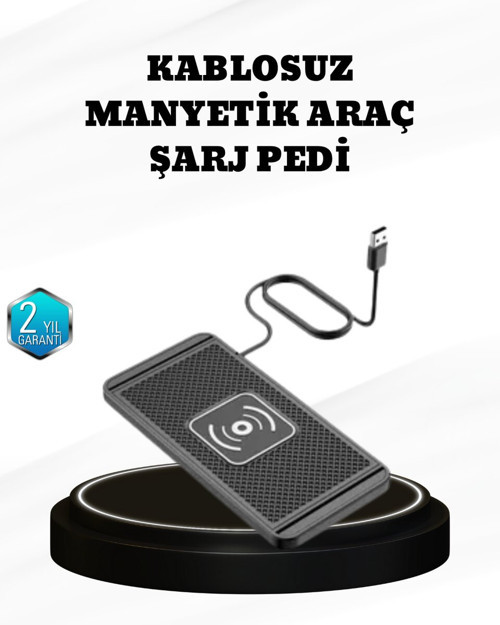 15W Manyetik Kablosuz Şarj Pedi Araç Masa Kullanımına Uygun Qi Şarj Cihazı - MZUIRG4196-4681