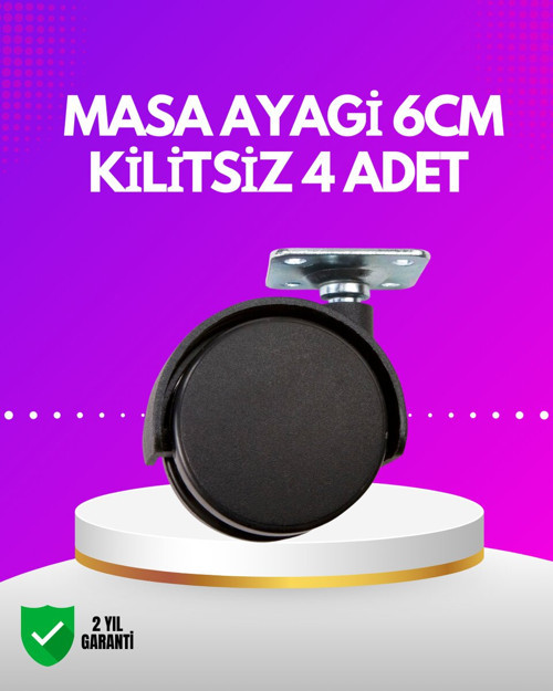 Masa ve Koltuk İçin Kilitsiz Tekerlek Seti 6 cm - MZUIRG2367-7116