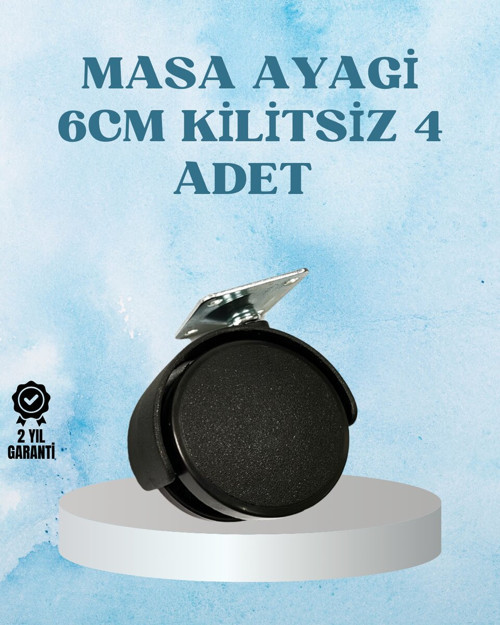 Kilitsiz Mobilya Tekerleği 6 cm 4 Adet Dayanıklı Tasarım - MZUIRG6918-5628