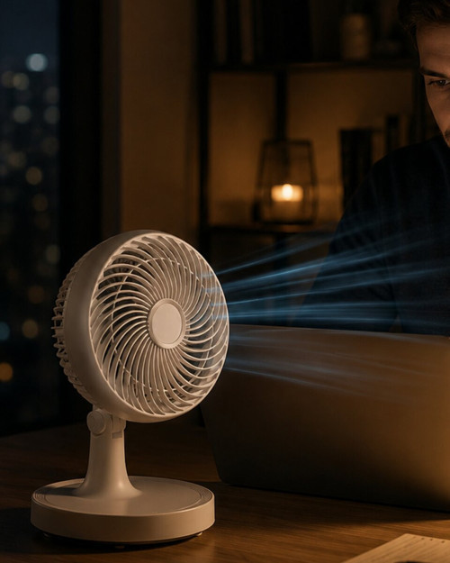 Masaüstü Mini Fan Sessiz Çalışan 2 Hızlı Otomatik Salınımlı Fan - MZUIRG9007-8078
