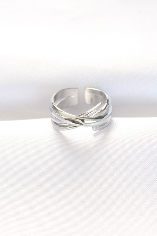 Kalın Silver Renk Ayarlanabilir Yüzük 5886 - MZUIRG1584-4296