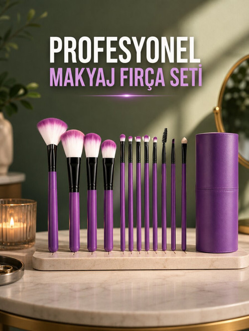 12 PARÇA PROFESYONEL MAKYAJ FIRÇA SETİ - MZUIRG6008-3438
