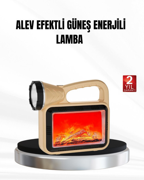 Solar Alev Işığı COB Teknolojili Taşınabilir El Feneri ve Kamp Lambası - MZUIRG1454-4549
