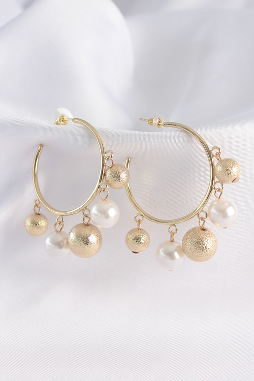 Pirinç Gold Renk Topçuk Model Halka Küpe 5886 - MZUIRG1049-1205