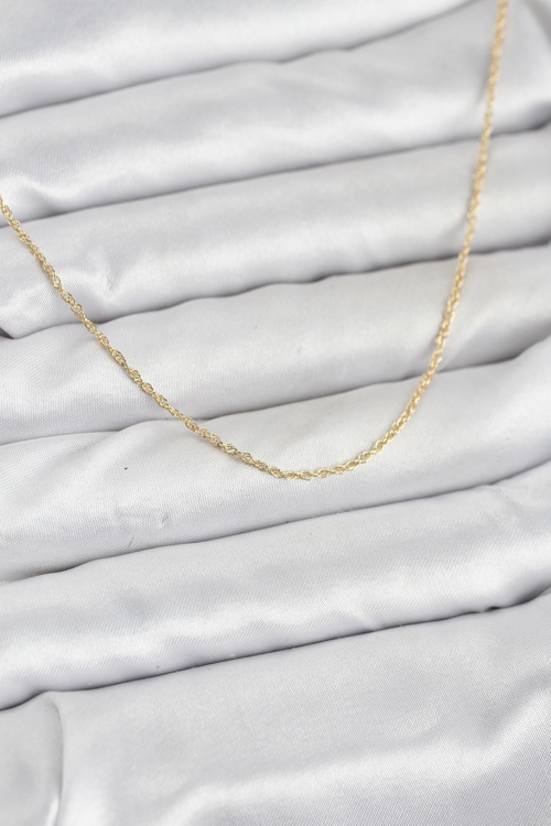 CM 14K Gold Renk Burgu Model 60 cm Kadın Kolye 5886 - MZUIRG9692-5621