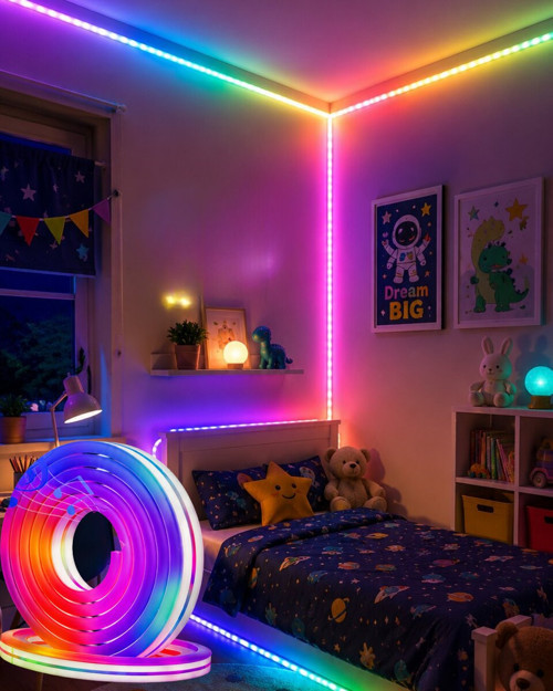 16 Milyon Renk RGB Neon Şerit Led İç ve Dış Mekan Dekor Işığı - MZUIRG1601-1305