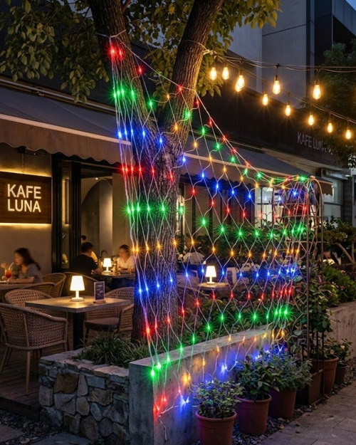 Ağ Şeklinde LED File Işık Dekoratif Ortam Aydınlatma Bahçe Balkon Süsü - MZUIRG7320-3256