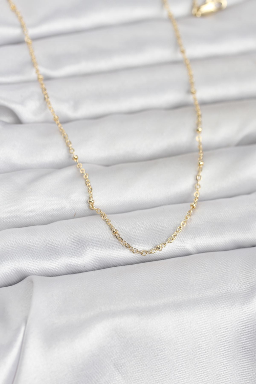 CM 14K Gold Renk Burgu Model 60 cm Kadın Kolye 5886 - MZUIRG6707-1200