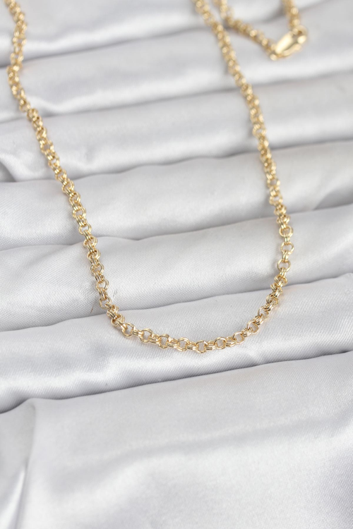 CM 14K Gold Renk Halka Zincir Model 60 cm Kadın Kolye 5886 - MZUIRG9931-6551