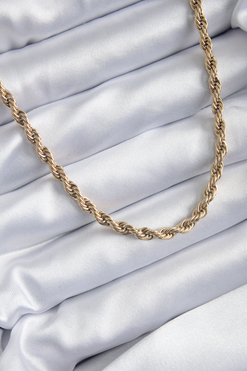 316L Çelik Gold Renk 60 cm Burgu Model Kadın Kolye 5886 - MZUIRG7102-9073