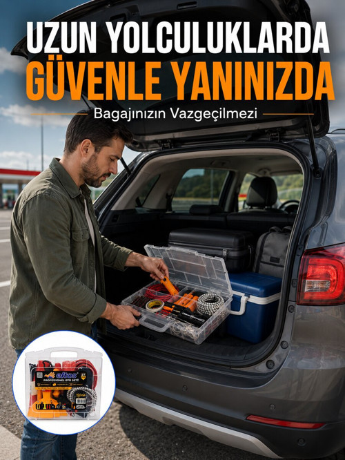 Profesyonel Araç İçi Acil Durum Seti 27 Parça Çok Amaçlı Oto Yardım Çantas? - MZUIRG7682-6