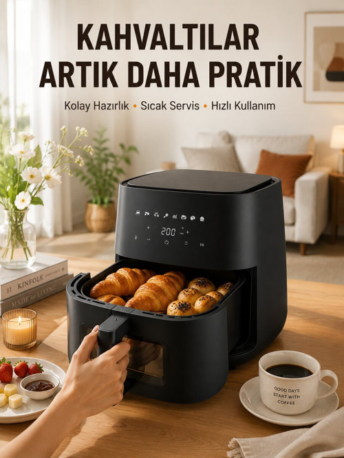 Air Fryer Mutfak Pişirme Cihazı Çok Programlı Dokunmatik - MZUIRG3357-3664
