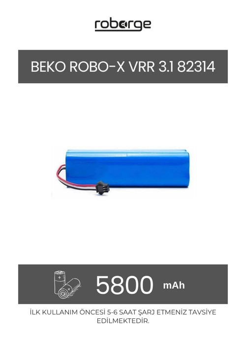Beko Robo-x Vrr 3.1 82314 Robot Süpürge Uyumlu Batarya 5800 mAh - Muadil Ürün