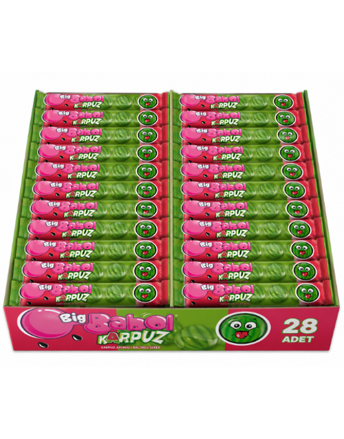 Karpuz Aromalı Toz Dolgulu Balonlu Sakız 20 GR X 28 Adet