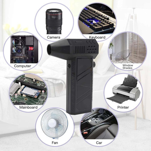 X10 Violent Turbo Fan Hava Tabancası Çantalı, Multi-Function Şarjlı Hava Tabancası 6 Ek Parça