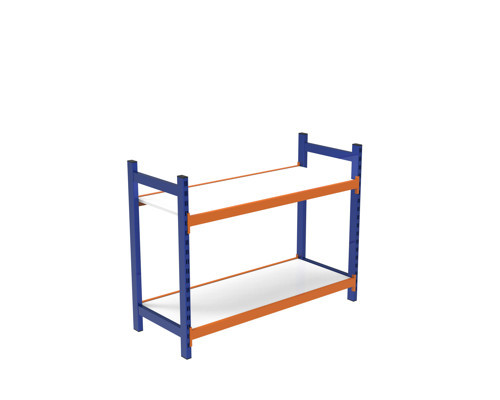 2 Katlı Ahşap Raflı İçten Oturmalı Hafif Rack - 3D Yazıcı Rafı, Depo Rafı 50x150 cm-200 cm