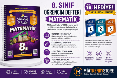 MURAT YAYINLARI LGS MATEMATİK ÖĞRENCİM DEFTERİ-LGS 3'LÜ KURUMSAL DENEME HEDİYELİ!!