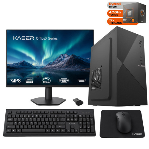 BusinessX150 Ryzen 5 8400F 16GB DDR5 Ram 1TB SSD GT610 Ekran Kartı 23,8" Monitör Ofis Bilgisayarı