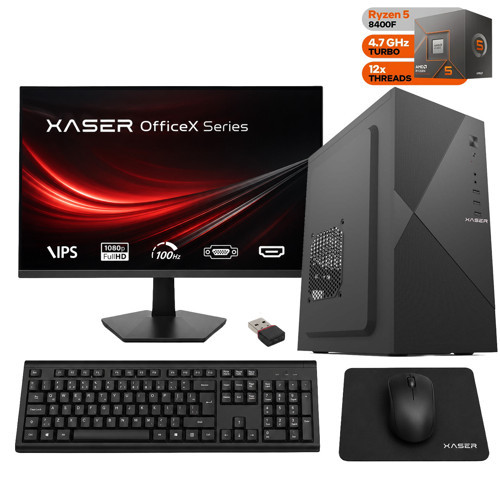 BusinessX180 Ryzen 5 8400F 16GB DDR5 Ram 1TB SSD GT610 Ekran Kartı 27" Monitör Ofis Bilgisayarı