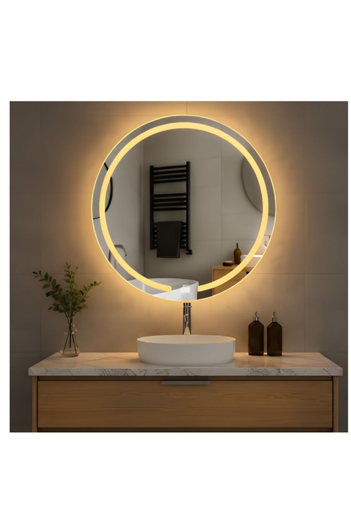 Melisa Serisi Oval Dokunmatik Ledli Banyo Makyaj Aynası