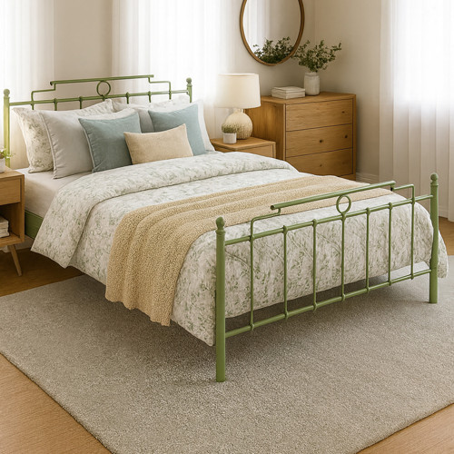 Hatkus Çift Kişilik Metal Karyola (Ölçü & Renk Seçenekli)