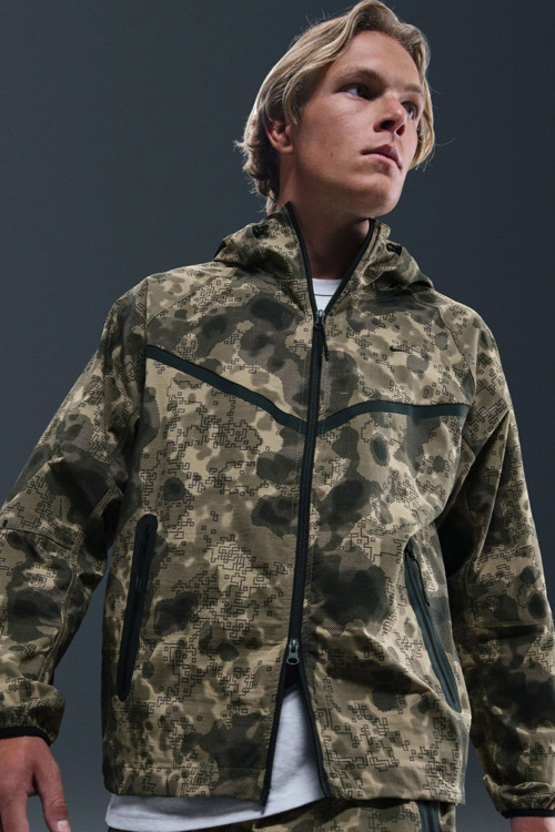 Tech Fleece Wr Fz Camo Full Zip Hoodie Kapüşonlu Unisex Kamuflaj Sweatshirt