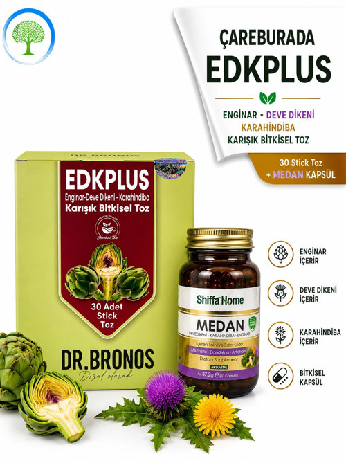 EDKPLUS Enginar-Deve Dikeni- Karahindiba Karışık Bitkisel Toz & ShiffaHome Medan 60 Kapsü