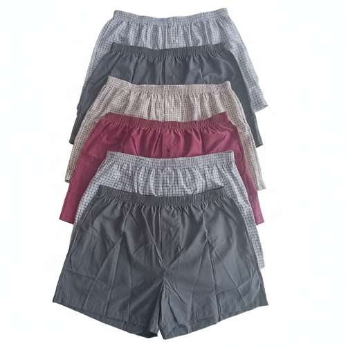 Erkek 6'lı Paket Karışık Renk Dokuma Kumaş Boxer BB2652