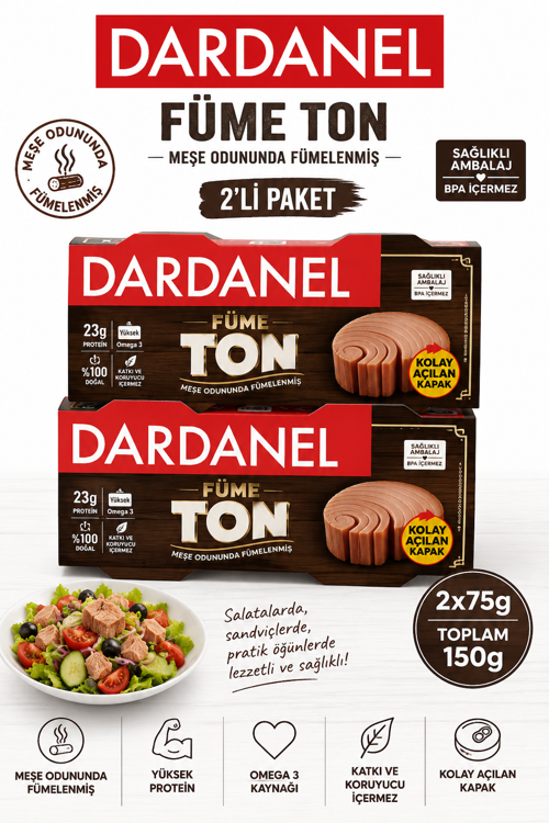 Ayçiçek Yağlı Füme Ton Balığı (2 X 75 gr) x 2 Paket