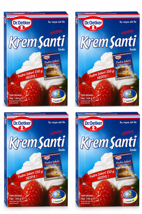 Krem Şanti 144 Gr + Pudra Şekeri 150 Gr x 4 Paket
