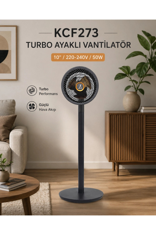 K2 KCF273 Turbo Ayaklı Vantilatör 50W 10’’