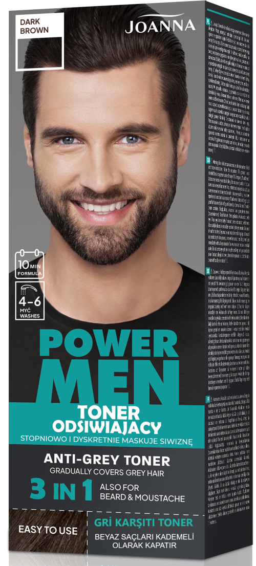 POWER MEN ANTİ-GREY TONER 3Ü1ARADA SAÇ SAKAL BIYIK 02 KOYU KAHVERENGİ – 1 ADET