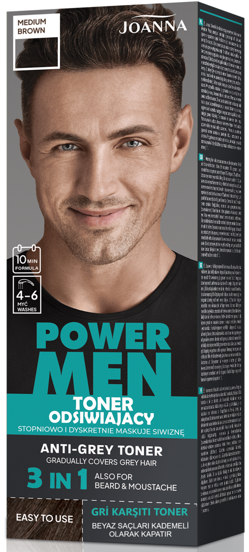 POWER MEN ANTİ-GREY TONER 3Ü1ARADA SAÇ SAKAL BIYIK 03 ORTA KAHVERENGİ – 1 ADET
