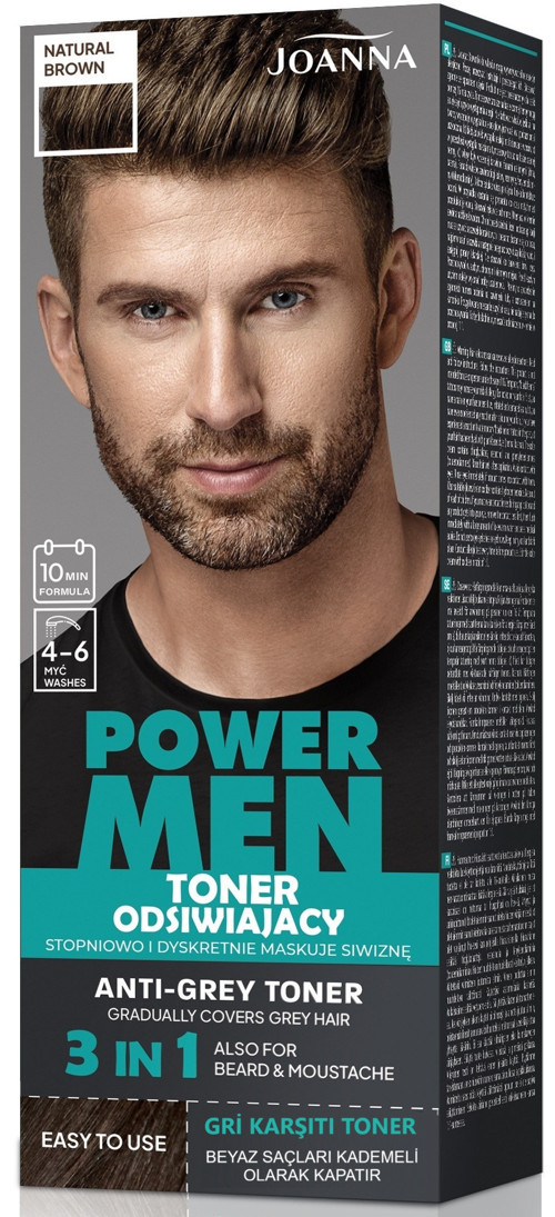 POWER MEN ANTİ-GREY TONER 3Ü1ARADA SAÇ SAKAL BIYIK 04 DOĞAL KAHVERENGİ – 1 ADET