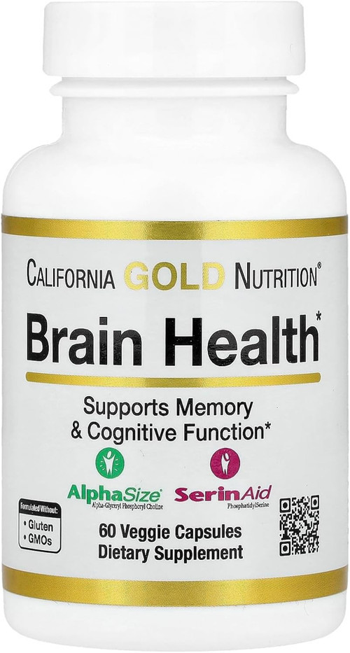 , Brain Health Alpha Glycerophosphorylcholine Calcium Phosphorus and Phosphatidylserine 60 Veggie Caps