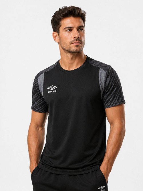 Plus Training Erkek Siyah Antrenman Spor Tişörtü TF0437