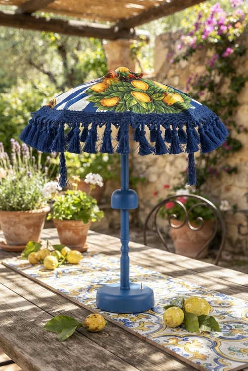 Limona Blue Bohem Ledli Bali Şemsiyesi