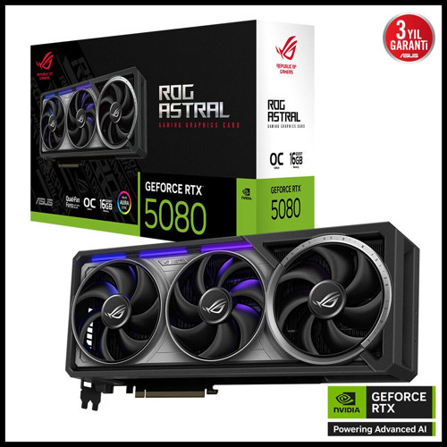 Rog-astral-rtx5080-o16g-gamıng, 16gb, 256bit, Gddr7, 2xhdmı, 3xdp Gamıng Ekran Kartı