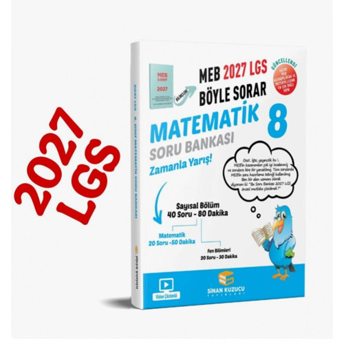 Sinan Kuzucu Yayınları 2027 8. Sınıf LGS Matematik Soru Bankası Eğitim Kitabı