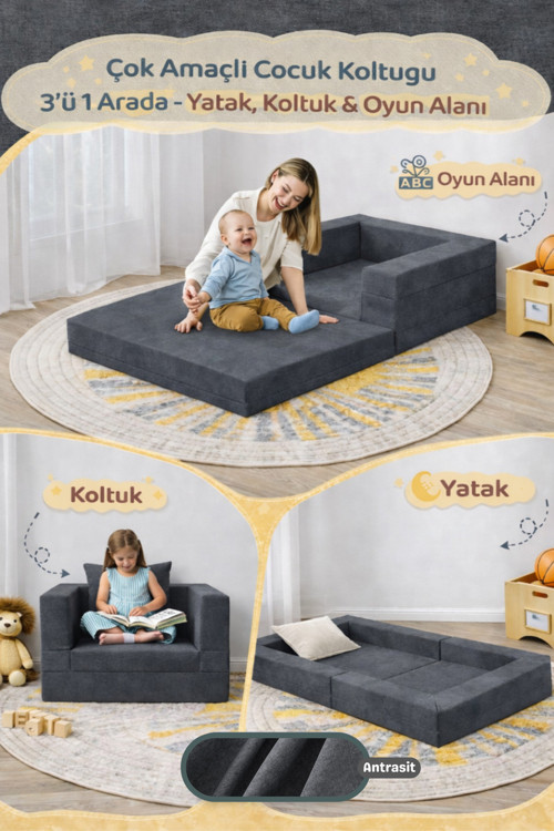 3’ü 1 Arada Katlanabilir Bebek ve Çocuk Yatağı Olabilen Çocuk Koltuğu – Seyahat Yatağı&Oyun Minderi